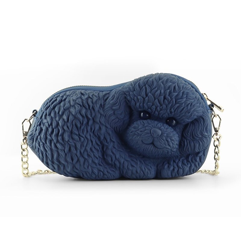 Adamo 3D Bag貴賓狗單肩包鏈條包斜挎包休閒時尚可愛百搭包包女包 - 側背包/斜孭袋 - 其他材質 藍色