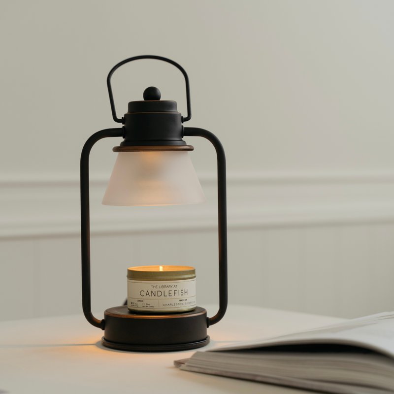 HOOOME Scented Candle Warming Lamp - Retro Matte Glass (Black) Dimmable Melting Wax Lamp - โคมไฟ - โลหะ หลากหลายสี