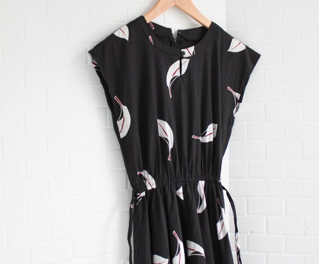 simple black cotton dress