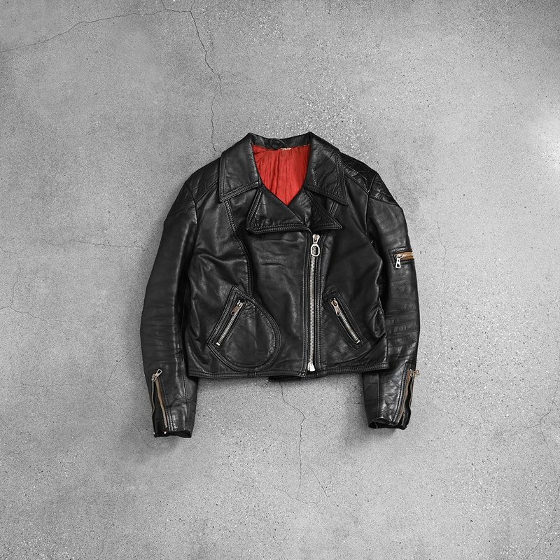 Vintage Leather  Jacket - เสื้อโค้ทผู้ชาย - วัสดุอื่นๆ สีดำ