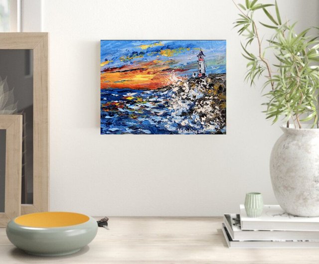 Seascape Wall Art Home Decor, Buautiful Lighthouse At Sunset Time Tapestry Hanging 150x200 Cm 多様な