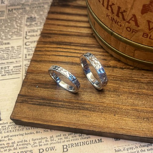 Silver Joey 【水波】情侶對戒 內圍可敲字客制 手工純銀戒指