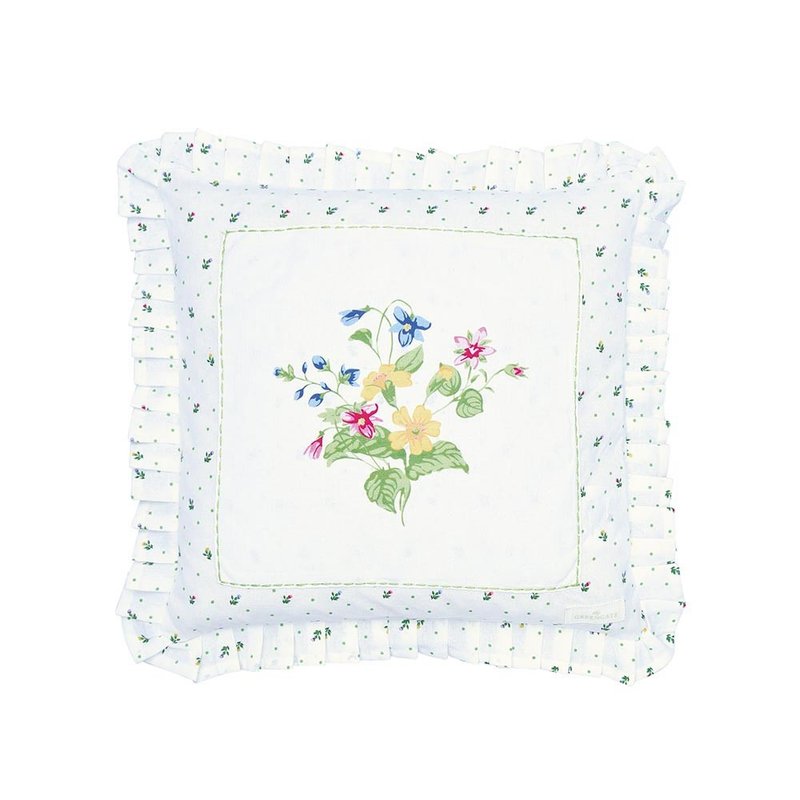 Denmark GreenGate Fiola white pillowcase/embroidered pillowcase-two types in total - หมอน - ผ้าฝ้าย/ผ้าลินิน สีเขียว