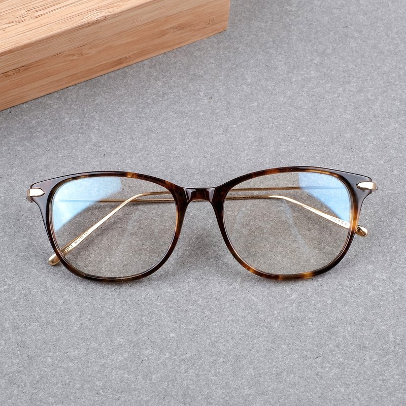 [welfare products] South Korea titanium metal box Italy plate titanium metal mirror ankle glasses for men and women - Glasses & Frames - Other Materials Brown
