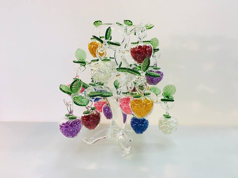 水晶鑽石 玻璃 發財樹 五行 蘋果 平安賺錢 - 擺飾/家飾品 - 玻璃 
