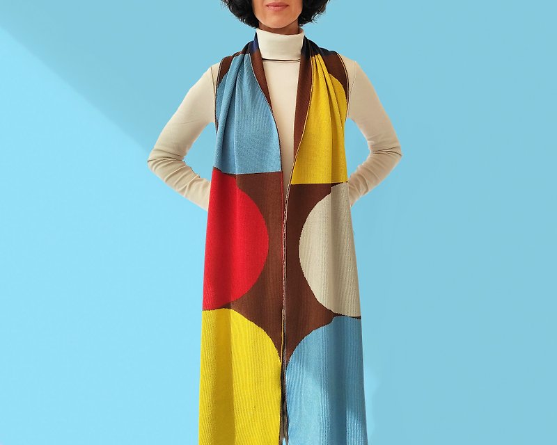 Jazz scarf in brown. Pure merino wool scarf. Large scarf. Woolen womens scarf - Scarves - Wool Multicolor