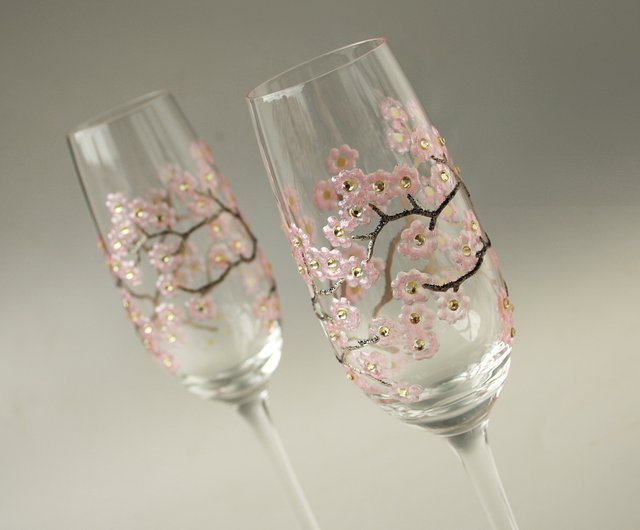 Hand-Painted Champagne Flute Set (2) | AMD