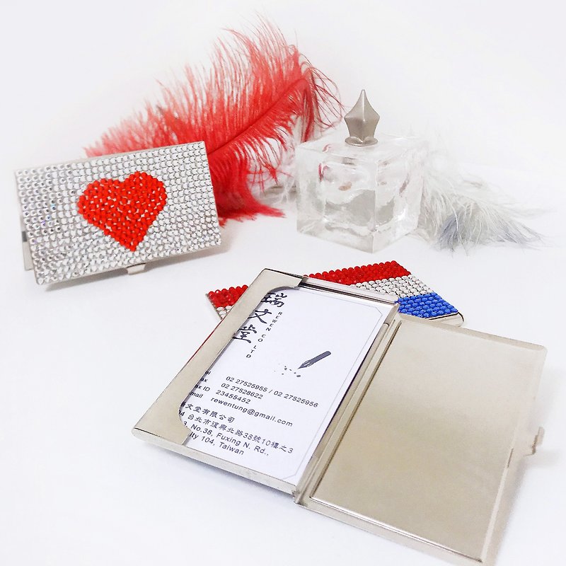 Top Imported Bright Crystal Business Card Case | Business Business Card Case Crystal - ที่เก็บนามบัตร - โลหะ สีเงิน