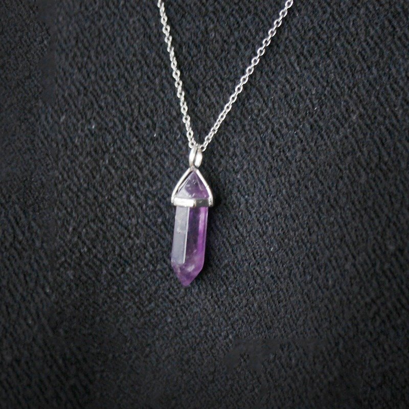 高貴紫◆項鍊 Purple-短款天然石 / 紫水晶 項鍊 手鍊 禮物客製設計 - 項鍊 - 寶石 紫色