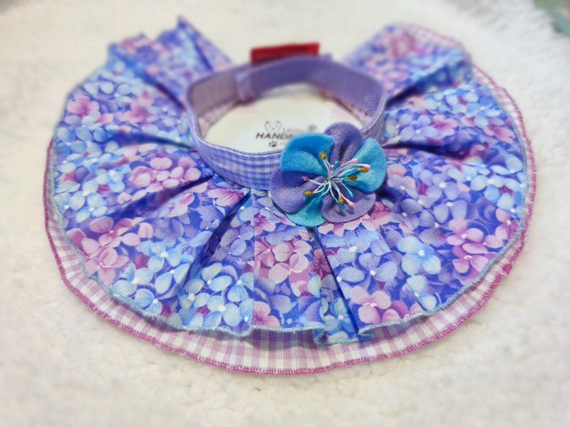Sakura 櫻花 造型頸飾 頸項 collar 繡球花 - 寵物衣服 - 棉．麻 紫色