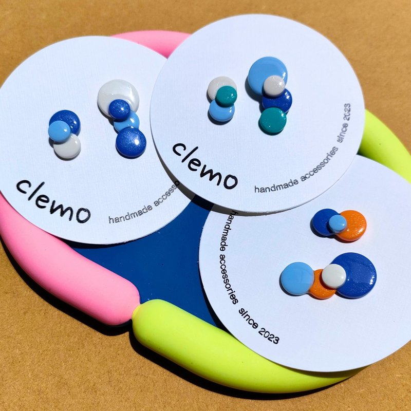 Hira maru – Sky blue, Earrings - Earrings & Clip-ons - Other Materials Multicolor