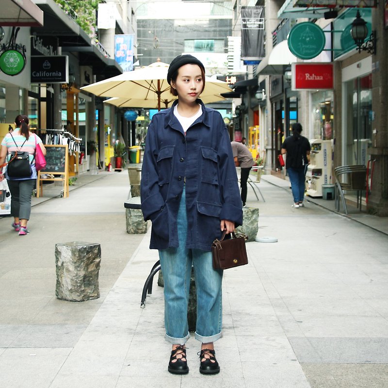 Tsubasa.Y Vintage House Deep Blue Working Shirt 005, French Workers Jacket - Men's Coats & Jackets - Other Materials 