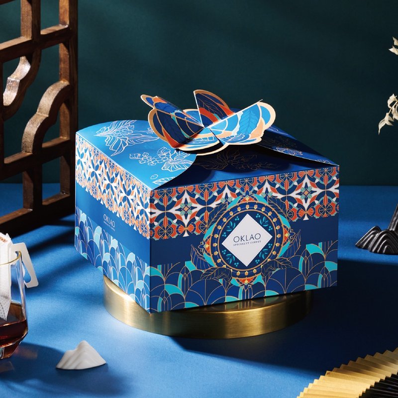 [Oukelao] Craftsmen’s first choice for quality ear-hanging gift boxes (20 packs/box) 2024 Mid-Autumn Festival Gift - กาแฟ - อาหารสด สีน้ำเงิน