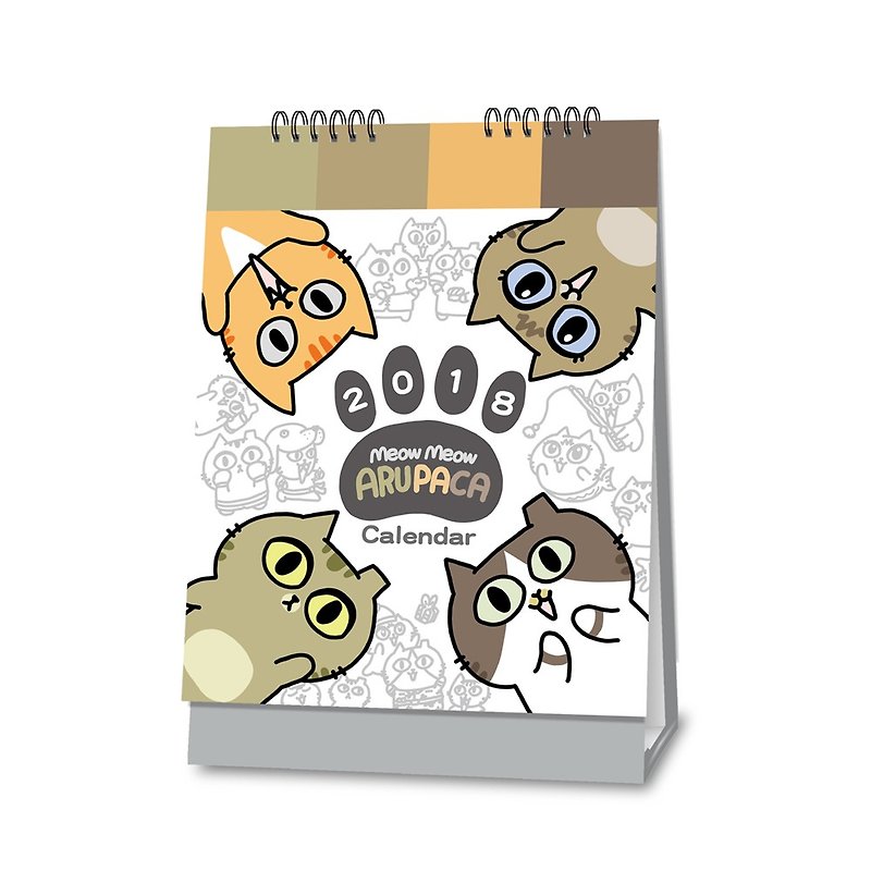 卓上カレンダーを養うXinkamike 2018猫のスレーブ（9AANU0001） - カレンダー - 紙 