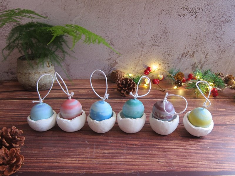 [Customized] Home Furnishing Series-Luminous Christmas Ball Candle (S) Six-piece Gift Box - Candles & Candle Holders - Wax Multicolor