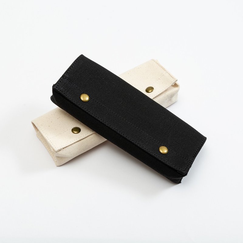 Flip cover magnetic buckle simple pencil case stationery storage - กล่องดินสอ/ถุงดินสอ - ไฟเบอร์อื่นๆ สีดำ