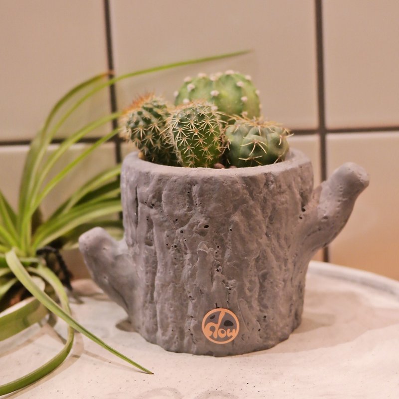 Doudou succulents and small groceries-Handmade mud pots feel Suichuang series-Tree language - Plants - Cement Gray