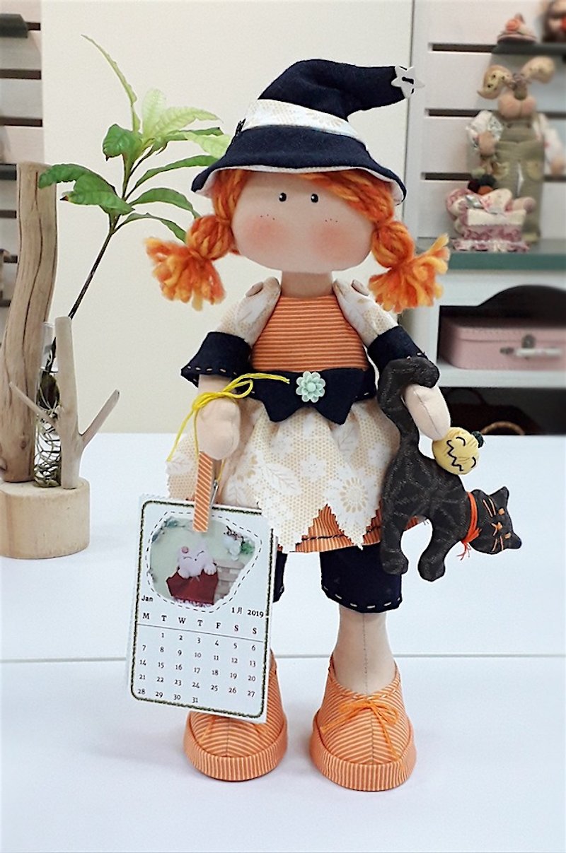 Ragdoll Healing Styling Cheat Sheet | Calendar Girl | October Pretty Witch - ตุ๊กตา - ผ้าฝ้าย/ผ้าลินิน สีส้ม