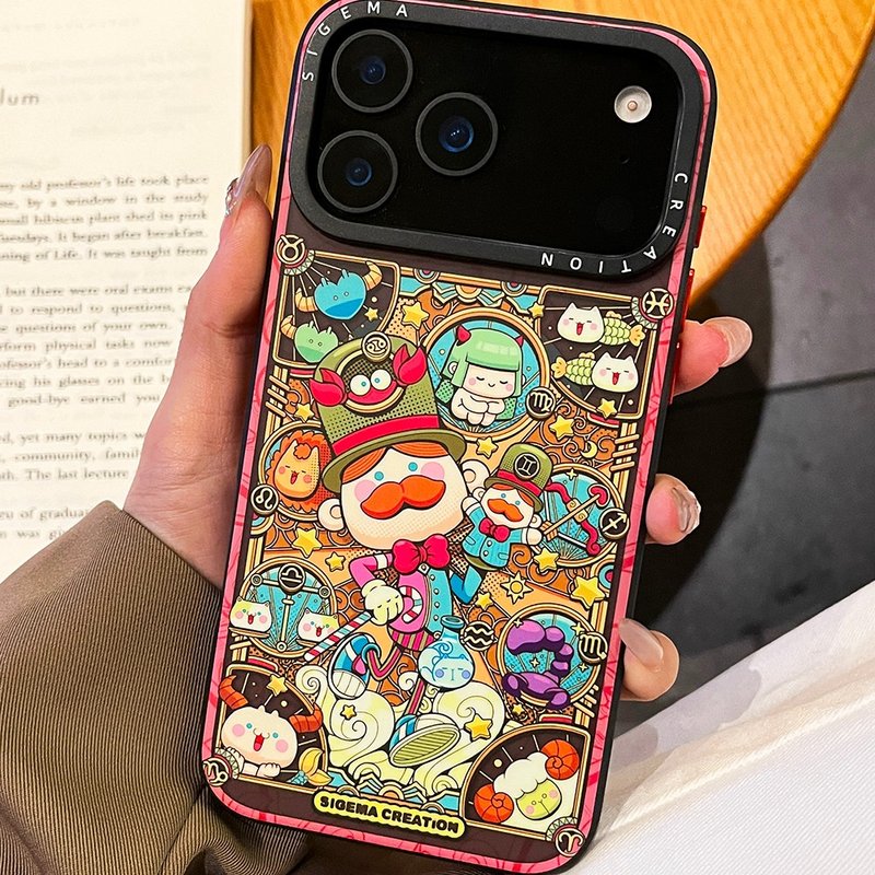 【隱藏式磁吸】狂奔的包子插畫鋁合金按鍵全磨砂防摔防刮iPhone17 - 手機殼/手機套 - 塑膠 多色