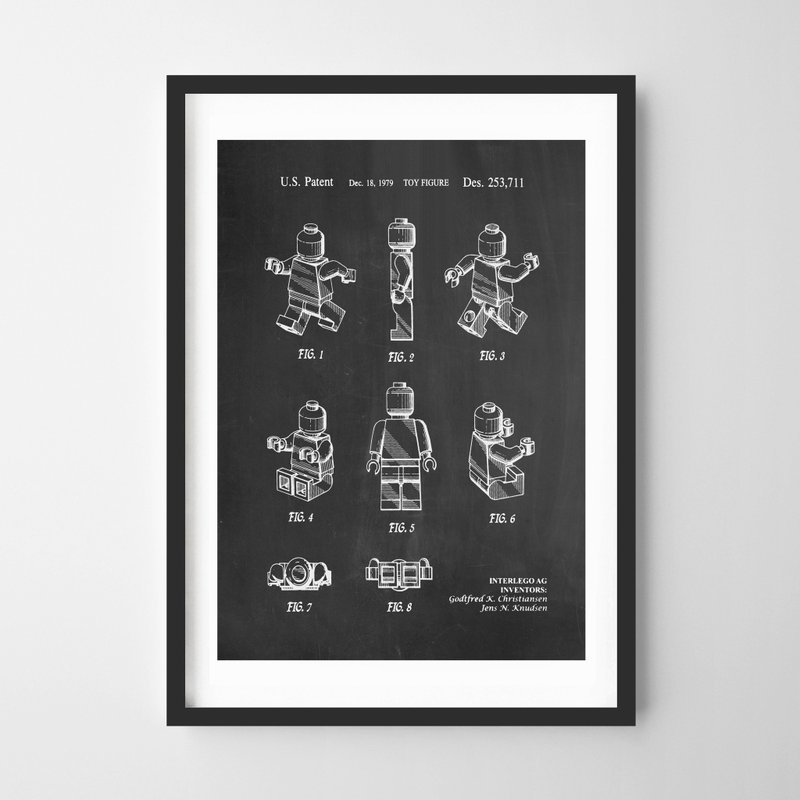 vintage toys chalkboard print #2 復古 積木 可客製化 海報 - 海報/掛畫/掛布 - 紙 