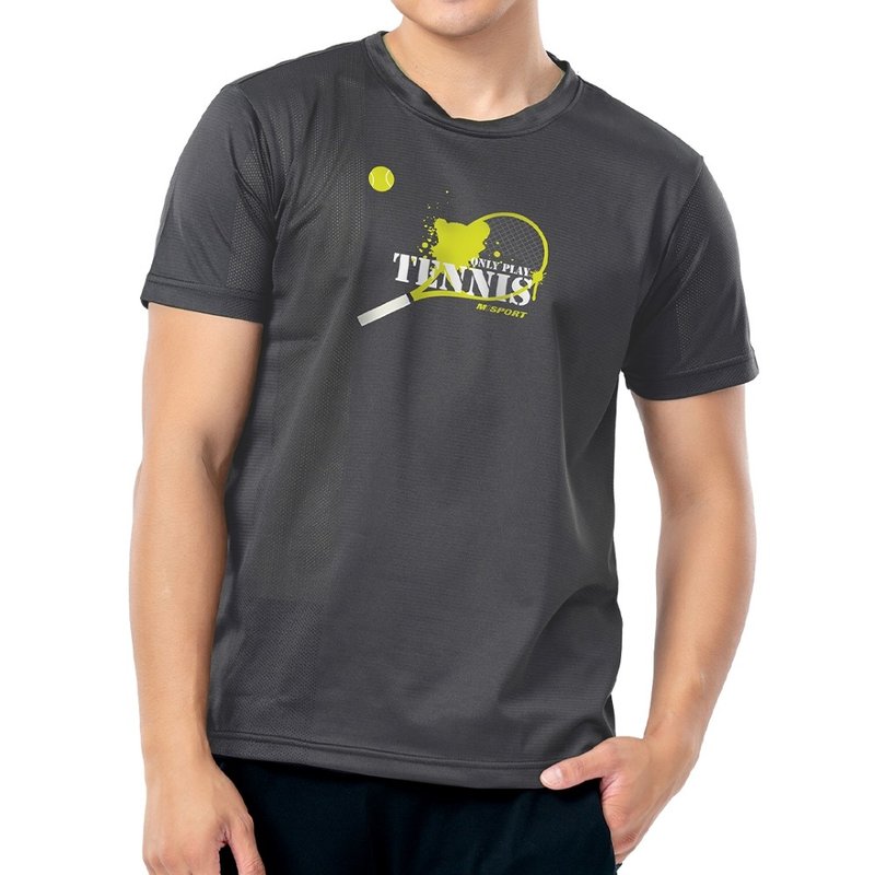 MIT專利呼吸衣-只玩網球 ONLY PLAY TENNIS 吸濕排汗衣 網球衣 - 運動上衣/排汗衫 - 聚酯纖維 灰色