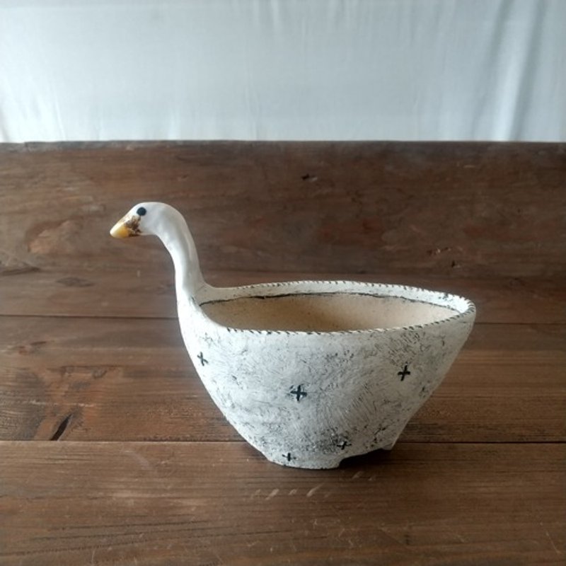 Swan flower pot - Plants - Pottery White