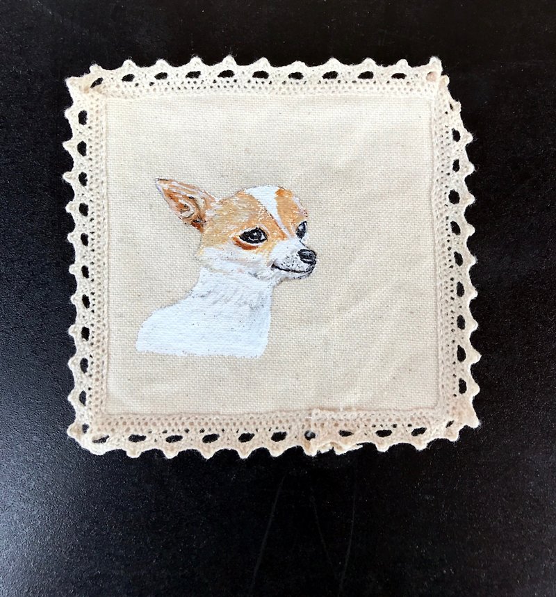 Hand-painted design | Chihuahua | Mao children | lace coasters - Coasters - Waterproof Material 