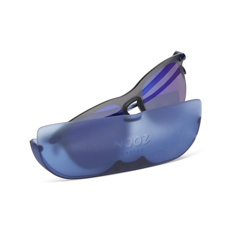 法國 Nooz 時尚造型運動墨鏡-鏡腳便攜款 - 矩形 科技藍 - 眼鏡/眼鏡框 - 其他材質 藍色