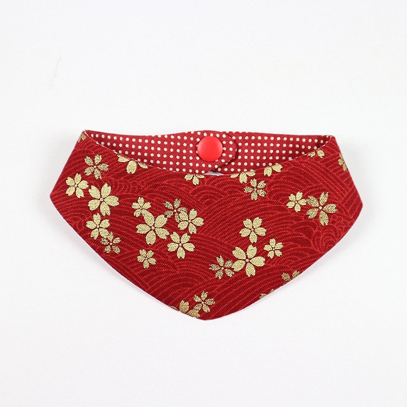 ペットの猫のスカーフスカーフ包帯 - 桜（赤） - 洋服・帽子 - コットン・麻 レッド