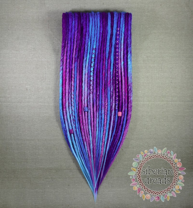 Purple Mermaid Dreadlocks / Crochet smooth synthetic dreads / Festival Hair - 髮夾/髮圈 - 其他材質 紫色