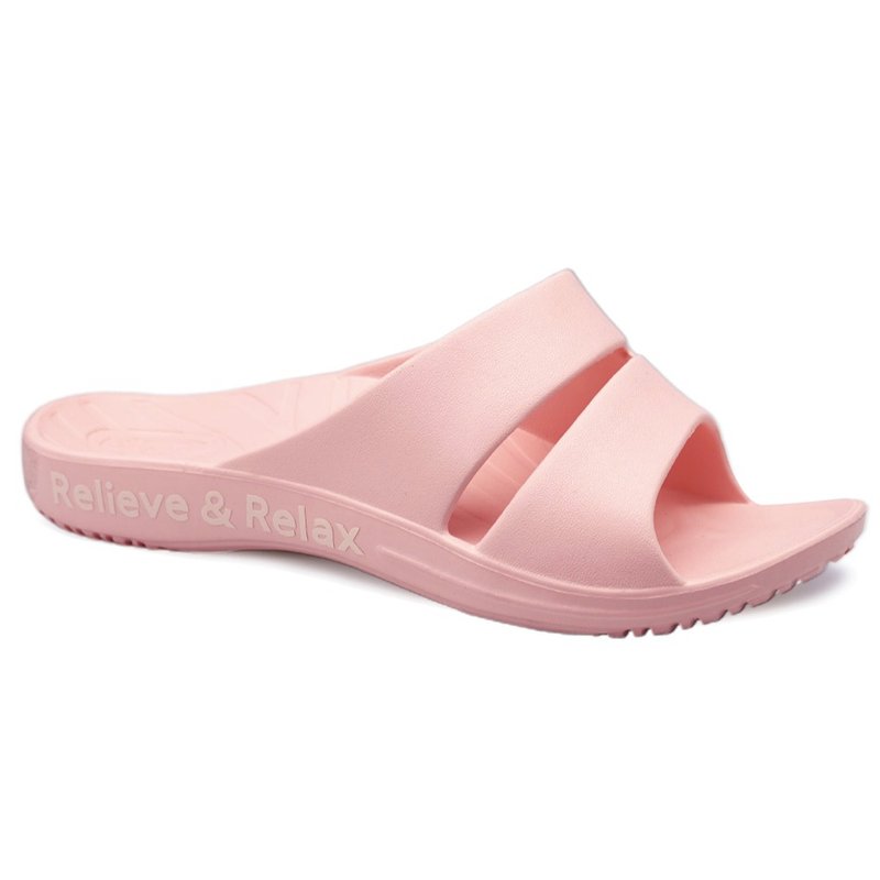 【ATTA】Simple double-strap slippers with even pressure on the soles of the feet and arches-Pink - รองเท้าแตะ - พลาสติก 