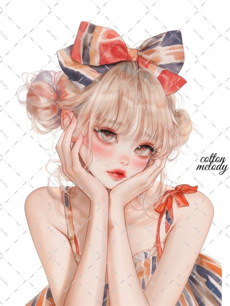 original sticker no.6272 人物ステッカー オリジナルステッカー 人物ステッカー 女の子ステッカー オリジナル人物ステッカー - 貼紙 - 紙 