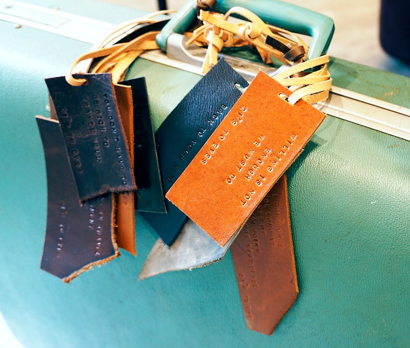 2is leather luggage tag (Quotations) - ป้ายสัมภาระ - หนังแท้ หลากหลายสี