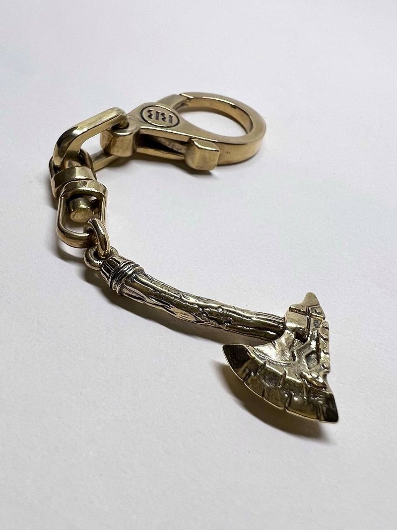 斧頭青銅青銅鑰匙扣。鑰匙袋錢包刀帶吊墜。 - 鑰匙圈/鑰匙包 - 其他材質 