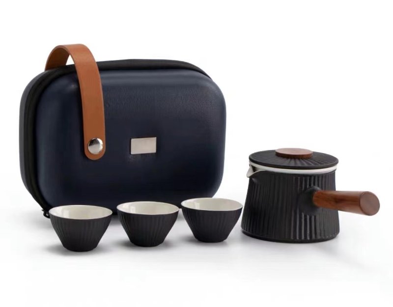 ZESEE| Folding House Travel Tea Set - Teapots & Teacups - Pottery Black