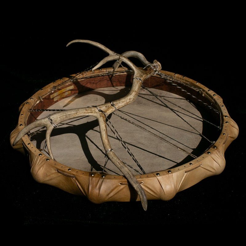 UltreyaDrums Deerskin antlers shamanic drum medicine sacred - กีตาร์เครื่องดนตรี - ไม้ 