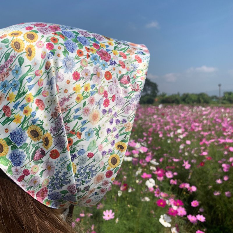 Scarf : ttq floral scarf : spring field - Scarves - Silk Pink