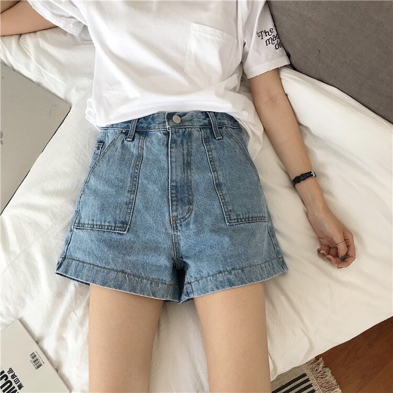 Pocketo denim short - 中性長褲/短褲 - 其他材質 白色