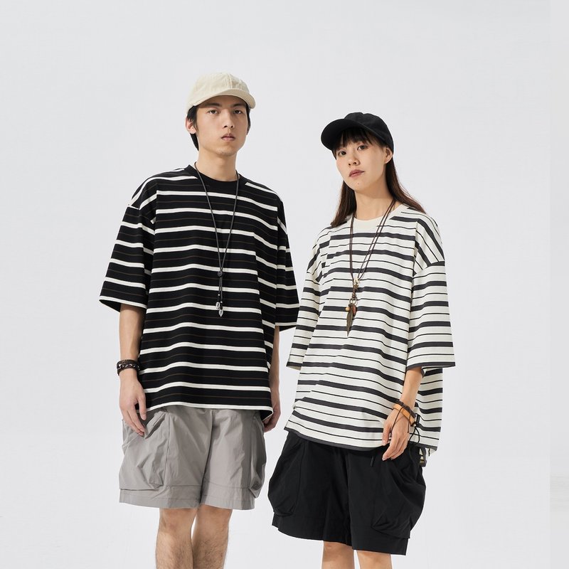 TopBasics Summer Striped T-Shirt - Men's T-Shirts & Tops - Cotton & Hemp White