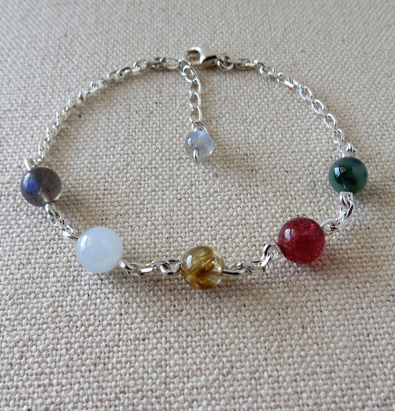 Sterling Silver**[Colorful Brilliance] Lucky Lucky Five Elements Bead Bracelet**Increases the overall fortune [Birthday] - Bracelets - Gemstone Multicolor