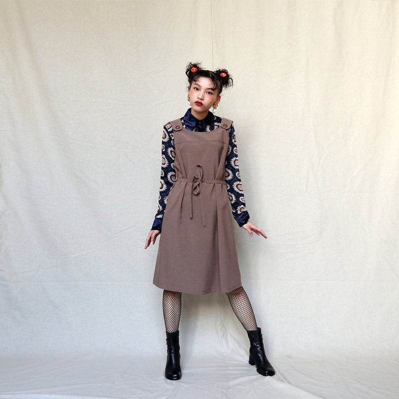 Pumpkin Vintage. Ancient coffee sling straps dress - One Piece Dresses - Other Materials 