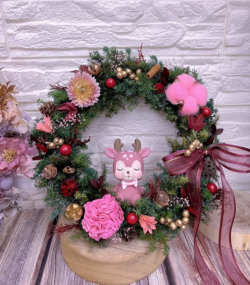 Christmas limited edition Christmas wreath/lasting cedar wreath/Christmas fruit wreath - ช่อดอกไม้แห้ง - พืช/ดอกไม้ 