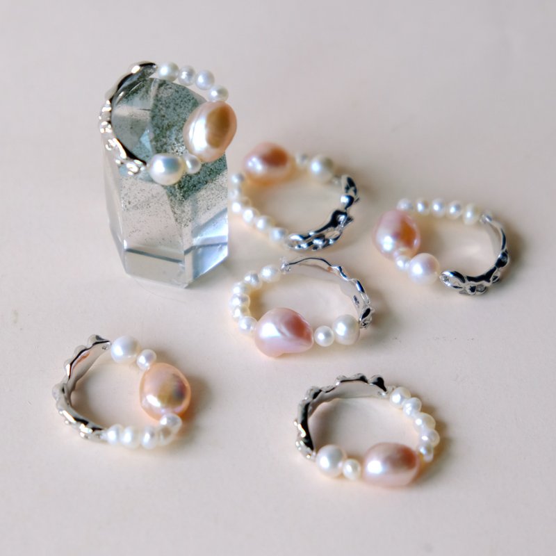 Pink Freshwater Pearl Ring ALYSSA & JAMES - แหวนทั่วไป - ไข่มุก สึชมพู