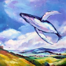 ✴️特別価格【原画】『夢幻界侵入者』（猫　犬　動物　絵画　パステル画　風景画） ✴️特別価格【原画】『夢幻界侵入者』（猫 犬 動物 絵画