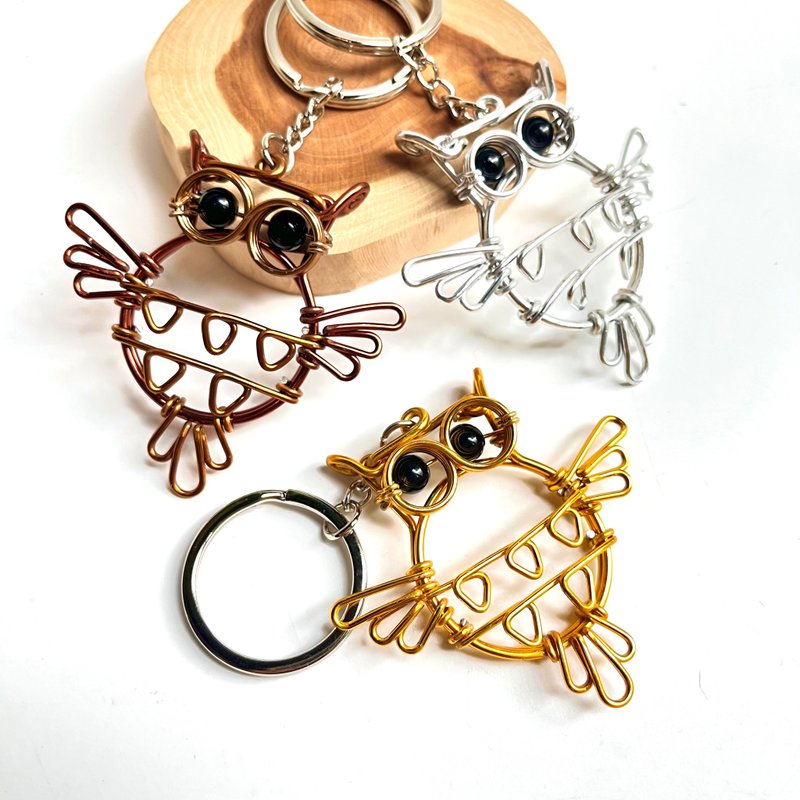 Wire lover Love Aluminum Art Studio Owl Keyring - Keychains - Aluminum Alloy Multicolor