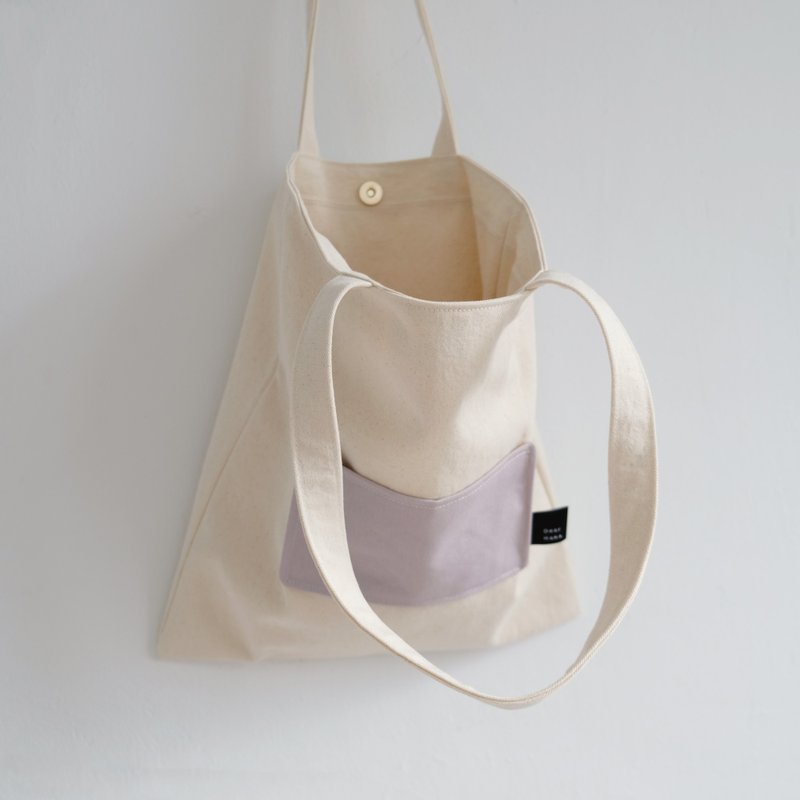 Grey Fog Canvas Bag - Messenger Bags & Sling Bags - Cotton & Hemp Pink