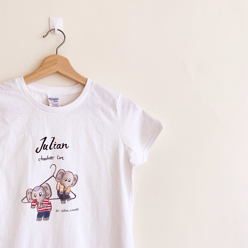 [Charlotte Lin Lin Xiaorou] Pure cotton T-shirt・Hanger style - เสื้อยืดผู้หญิง - ผ้าฝ้าย/ผ้าลินิน ขาว
