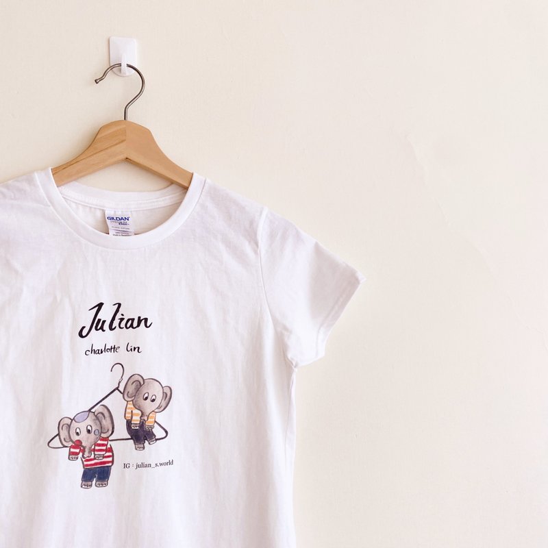 [Charlotte Lin Lin Xiaorou] Pure cotton T-shirt・Hanger style - Women's T-Shirts - Cotton & Hemp White