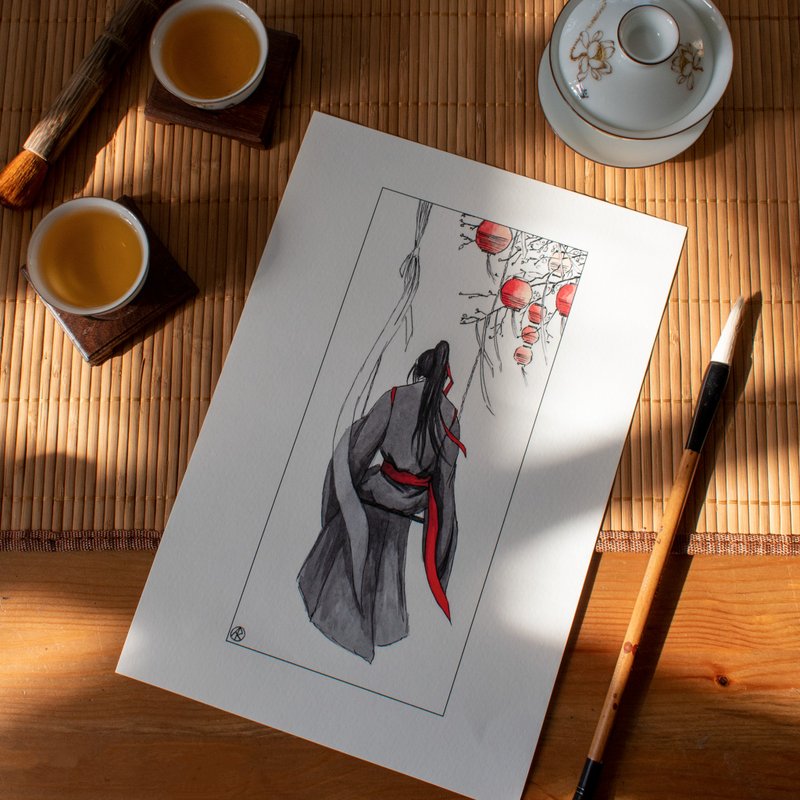 Art Print Swing inspired by Mo Dao Zu Shi /A4/ Directly from the Artist - Posters - Paper Red