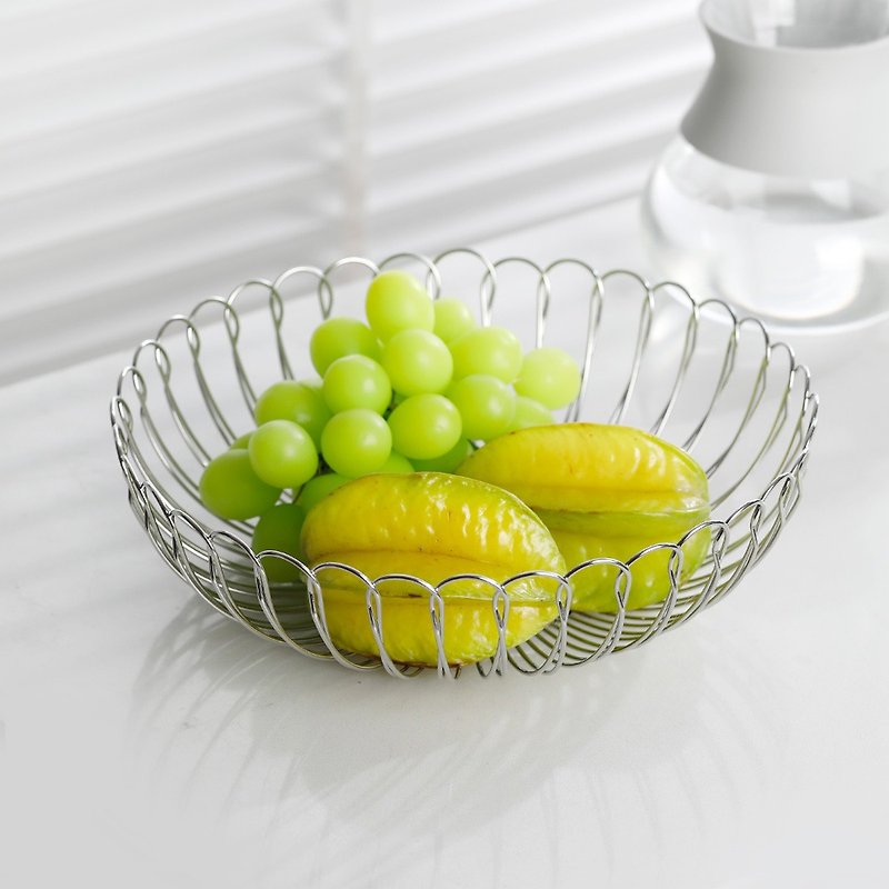 Japanese Frost Mountain 304 Stainless Steel basket empty fruit plate/storage basket/storage rack - Shelves & Baskets - Stainless Steel Silver